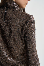 Maglia donna con strass nera e bronzo 2M0049 J0090J391 PATRIZIA PEPE 