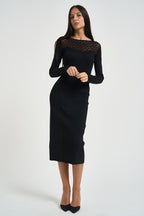 Abito midi donna in maglia nero 8A0371 KK014K103 PATRIZIA PEPE 