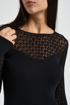 Abito midi donna in maglia nero 8A0371 KK014K103 PATRIZIA PEPE 