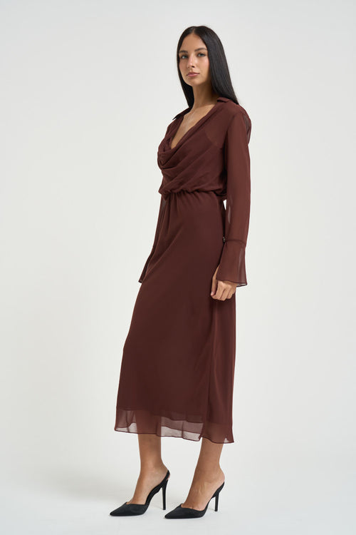 Abito donna midi marrone chiaro - 2