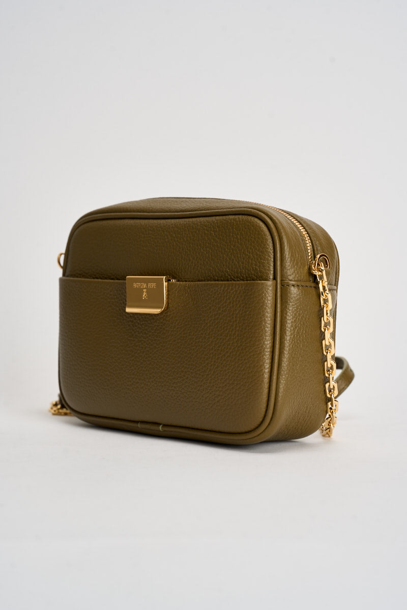 Borsa a tracolla donna All Day verde oliva 8B0242 L001G647 PATRIZIA PEPE 