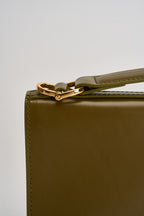 Borsa donna clutch dettaglio gioiello verde oliva 8B0244 L011G647 PATRIZIA PEPE 