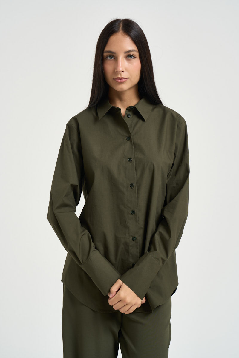 Camicia donna over verde militare 8C0006 C8010-G639 PATRIZIA PEPE 