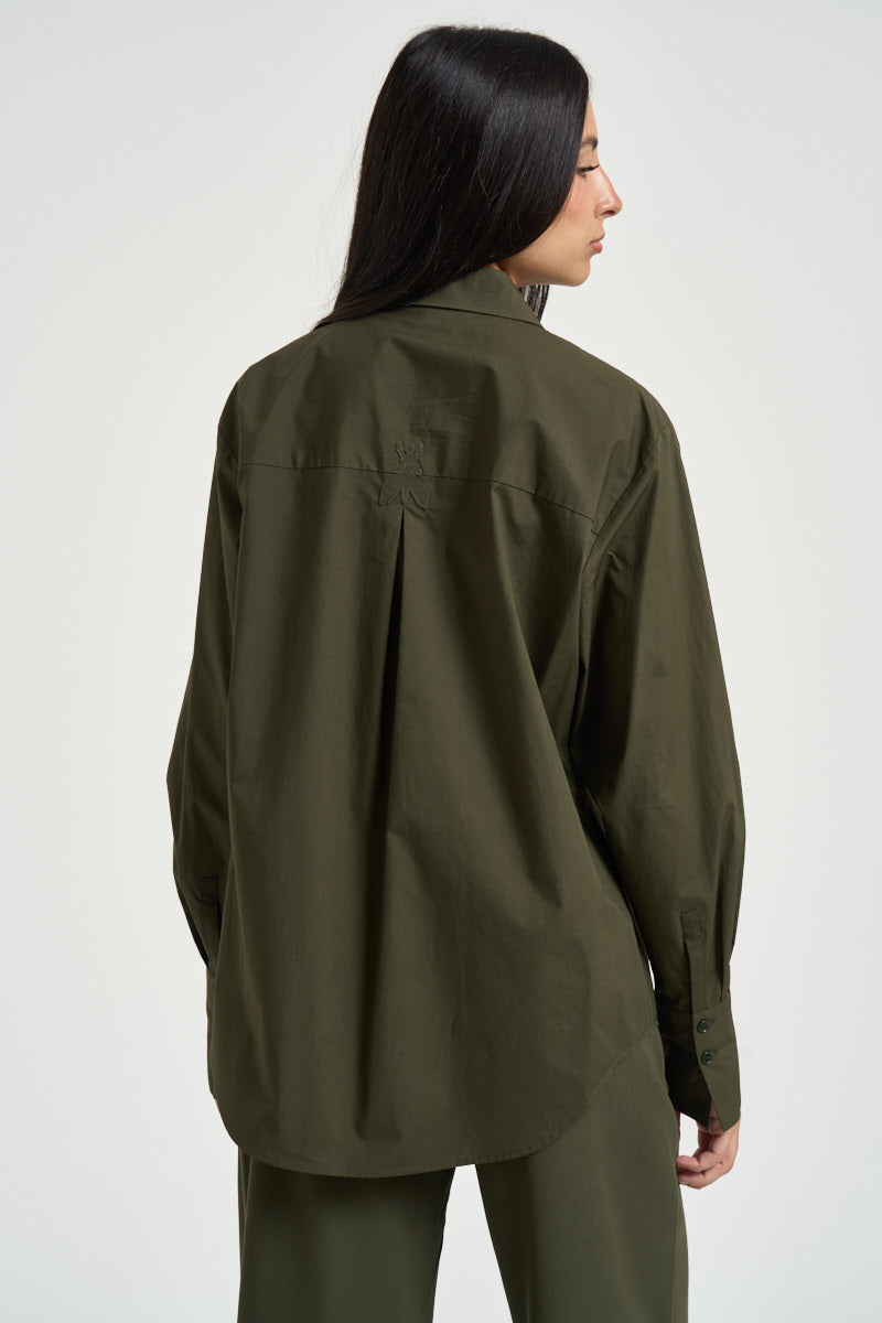 Camicia donna over verde militare 8C0006 C8010-G639 PATRIZIA PEPE 