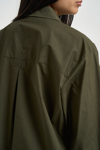 Camicia donna over verde militare - 5