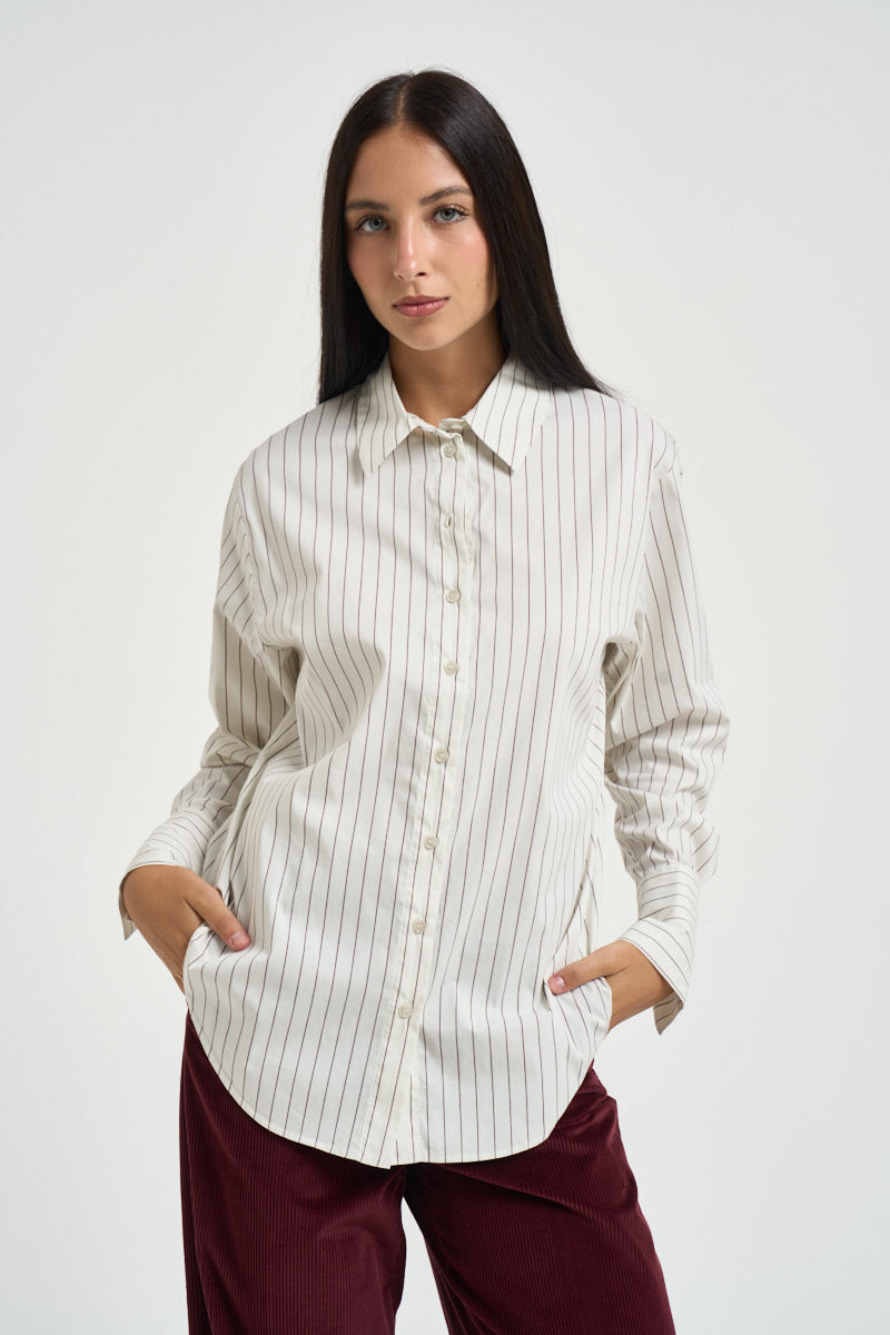 Camicia donna over a righe bianca 8C0334 C0254FG92 PATRIZIA PEPE 