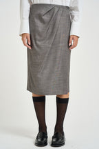 Gonna donna midi con drappeggio grigia 8G0212 C0250S796 PATRIZIA PEPE 