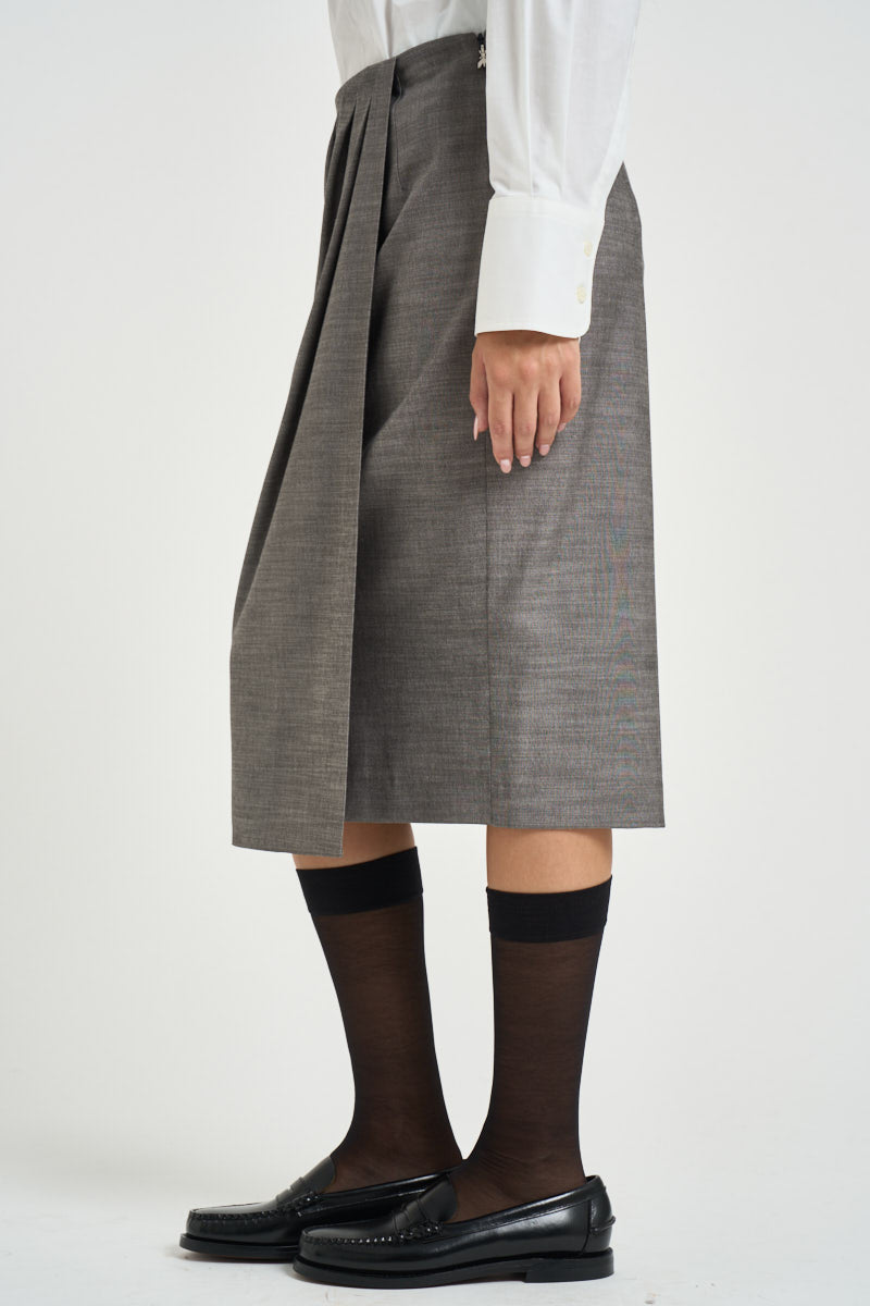Gonna donna midi con drappeggio grigia 8G0212 C0250S796 PATRIZIA PEPE 