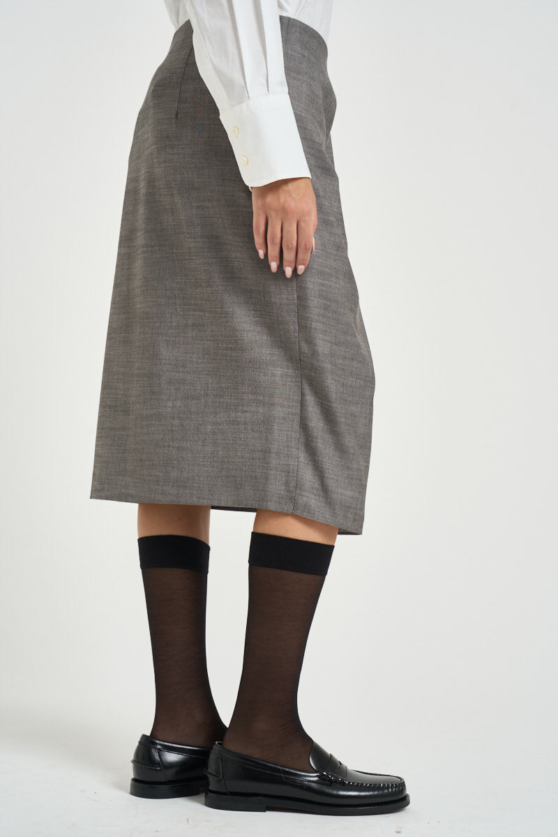 Gonna donna midi con drappeggio grigia 8G0212 C0250S796 PATRIZIA PEPE 