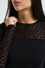 Maglia donna traforata nera 8K0380 KK014K103 PATRIZIA PEPE 