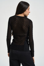 Maglia donna traforata nera 8K0380 KK014K103 PATRIZIA PEPE 