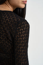 Maglia donna traforata nera 8K0380 KK014K103 PATRIZIA PEPE 