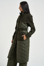Piumino donna lungo verde militare 8O0053 C7998-G639 PATRIZIA PEPE 