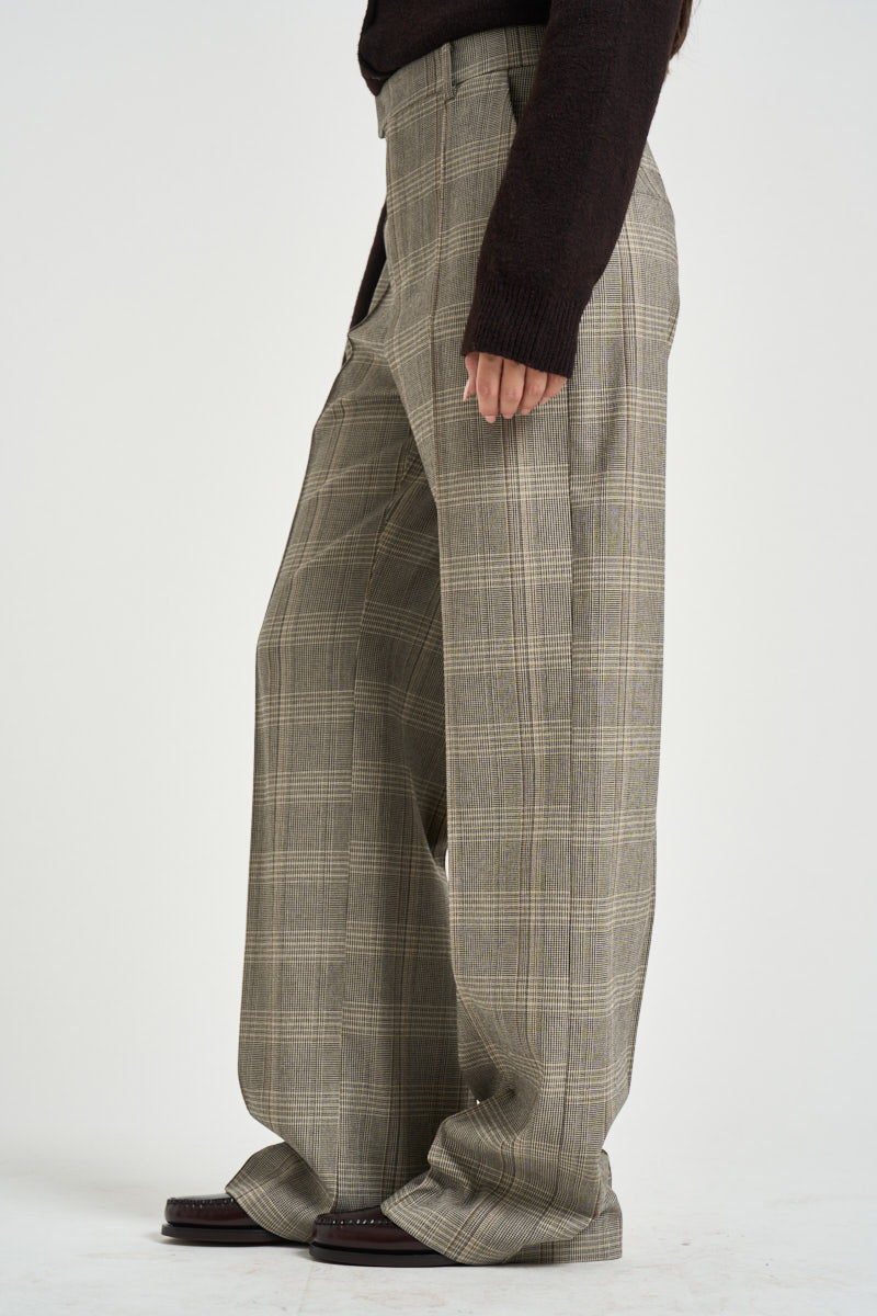 Pantalone donna sartoriale check grigio 8P0355 C8003F603 PATRIZIA PEPE 