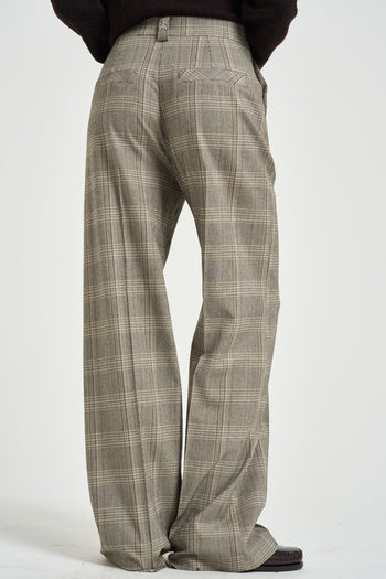 Pantalone donna sartoriale check grigio - 3