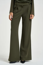 Pantalone donna con pinces verde oliva 8P0462 C8001-G639 PATRIZIA PEPE 