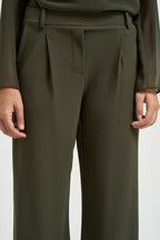 Pantalone donna con pinces verde oliva 8P0462 C8001-G639 PATRIZIA PEPE 