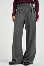 Pantaloni donna con pinces grigio antracite 8P0474 C0238J528 PATRIZIA PEPE 