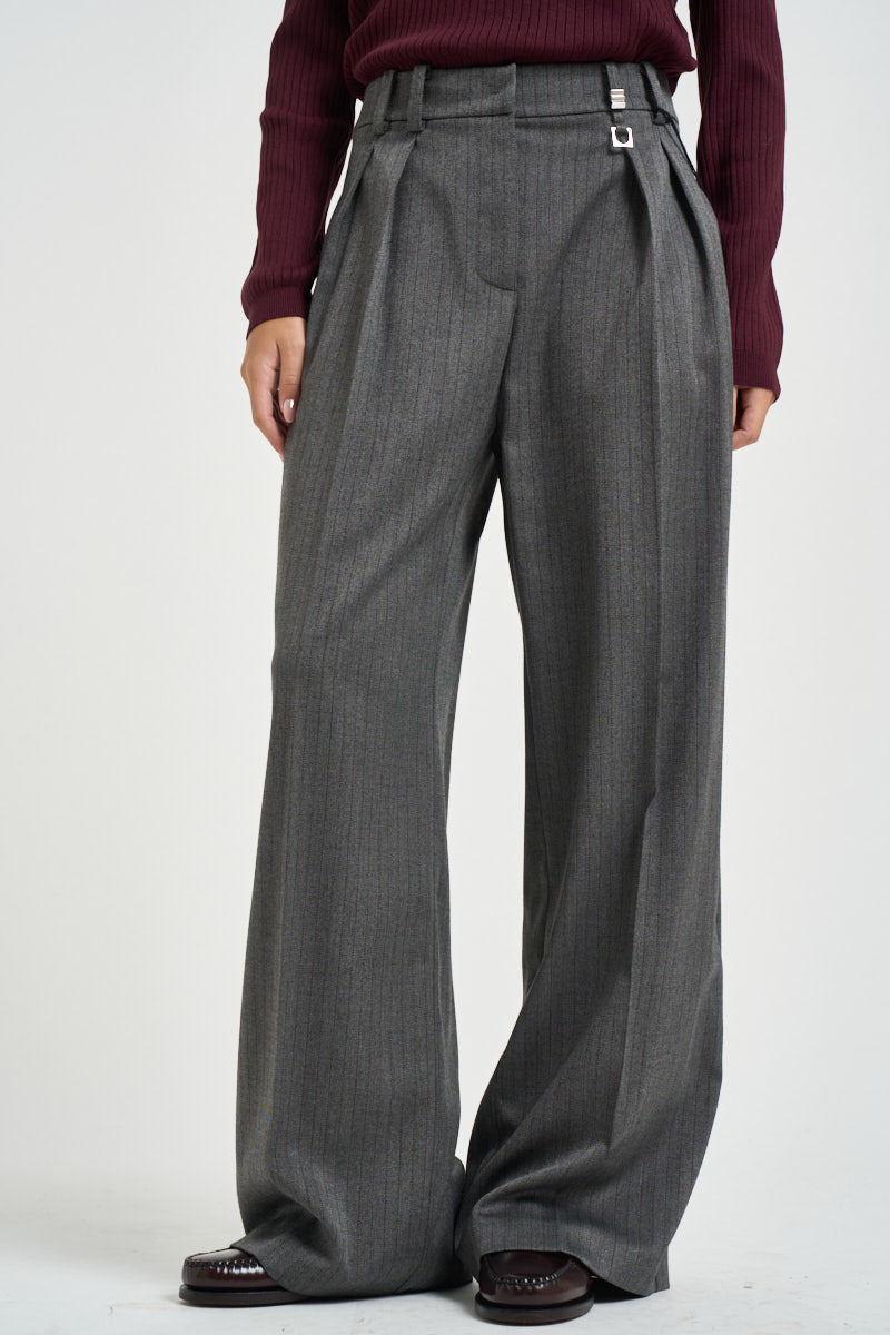 Pantaloni donna con pinces grigio antracite 8P0474 C0238J528 PATRIZIA PEPE 