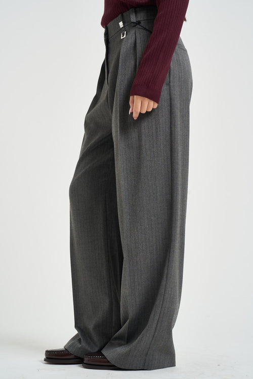 Pantaloni donna con pinces grigio antracite - 2