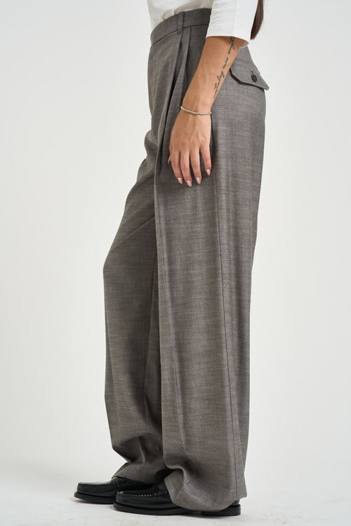 Pantaloni donna grigio flanella - 2