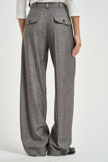 Pantaloni donna grigio flanella - 3