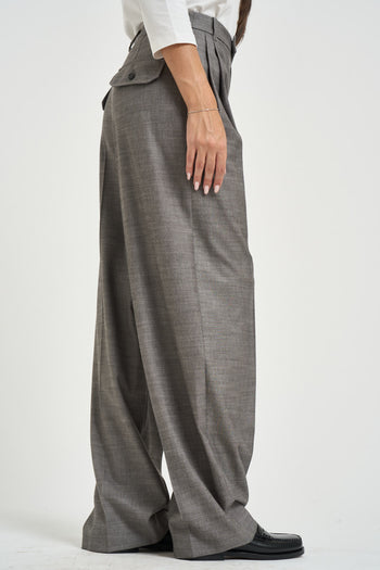 Pantaloni donna grigio flanella - 4