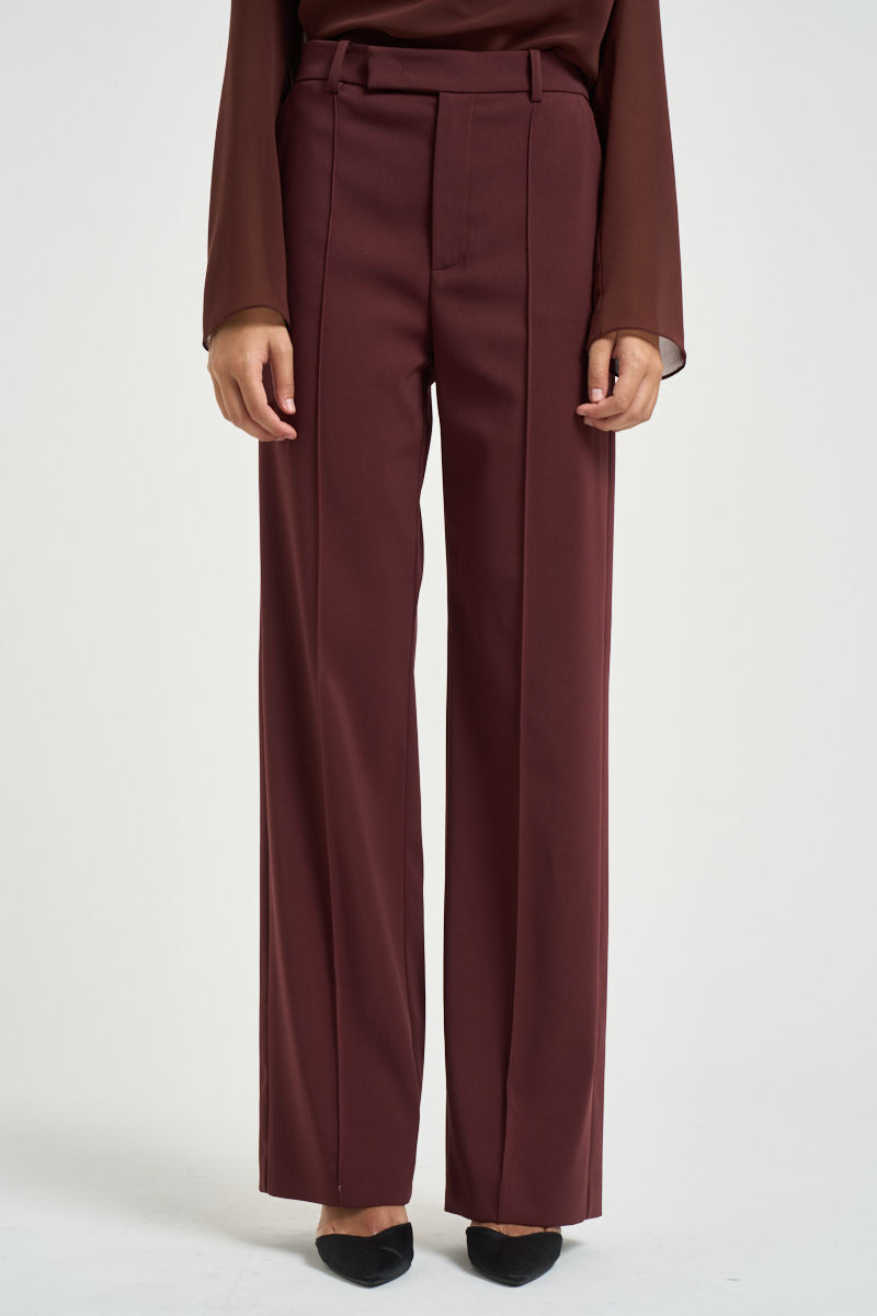 Pantalone donna a palazzo bordeaux 8P0613 A6F5B887 PATRIZIA PEPE 