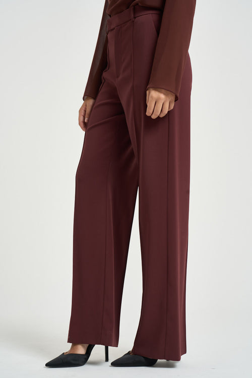 Pantalone donna a palazzo bordeaux - 2
