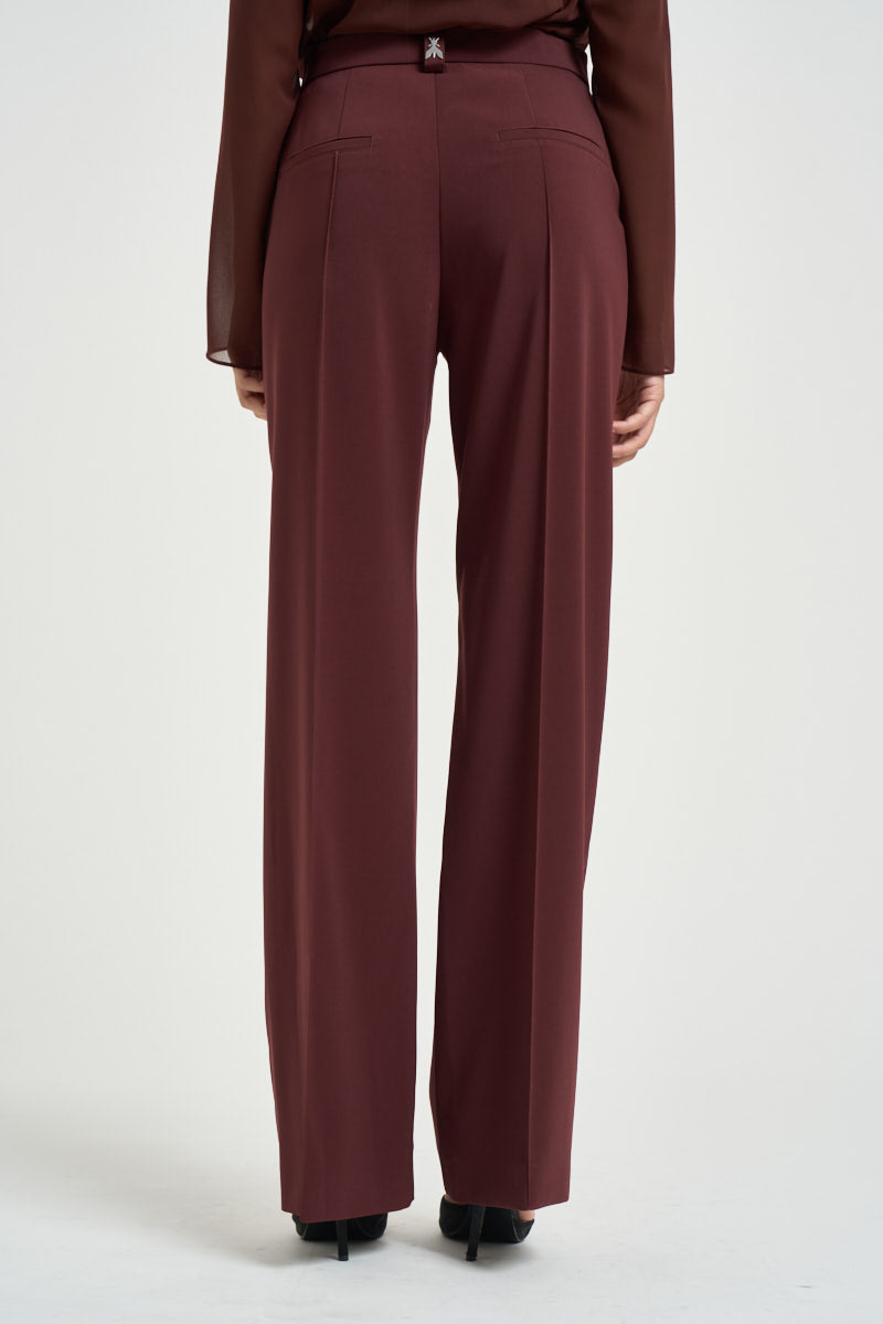 Pantalone donna a palazzo bordeaux 8P0613 A6F5B887 PATRIZIA PEPE 