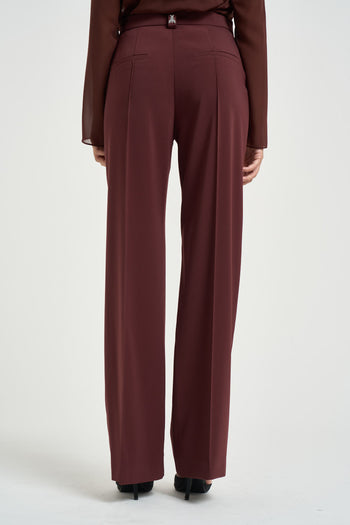 Pantalone donna a palazzo bordeaux - 3