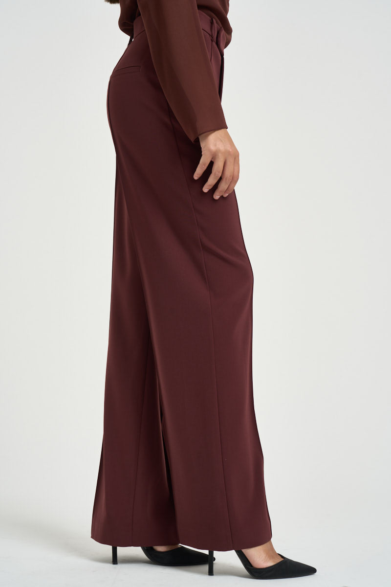 Pantalone donna a palazzo bordeaux 8P0613 A6F5B887 PATRIZIA PEPE 