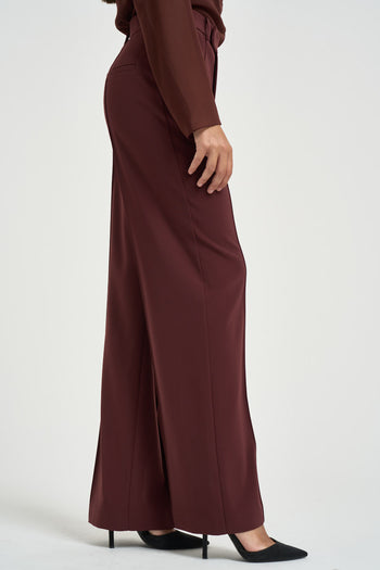 Pantalone donna a palazzo bordeaux - 4