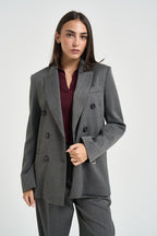 Blazer donna doppiopetto gessato grigio antracite 8S0079 C0238J528 PATRIZIA PEPE 
