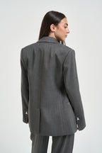 Blazer donna doppiopetto gessato grigio antracite 8S0079 C0238J528 PATRIZIA PEPE 