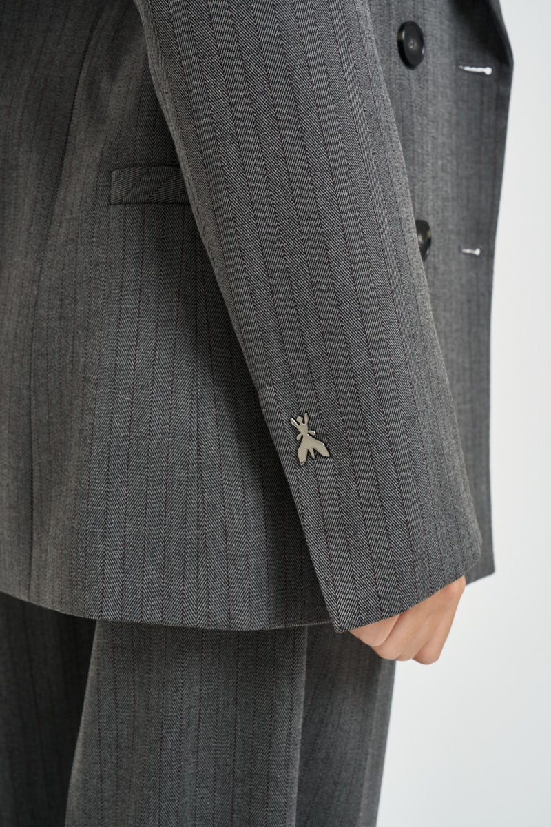 Blazer donna doppiopetto gessato grigio antracite 8S0079 C0238J528 PATRIZIA PEPE 
