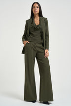 Giacca donna monopetto verde oliva 8S0087 C8001-G639 PATRIZIA PEPE 