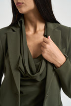 Giacca donna monopetto verde oliva 8S0087 C8001-G639 PATRIZIA PEPE 