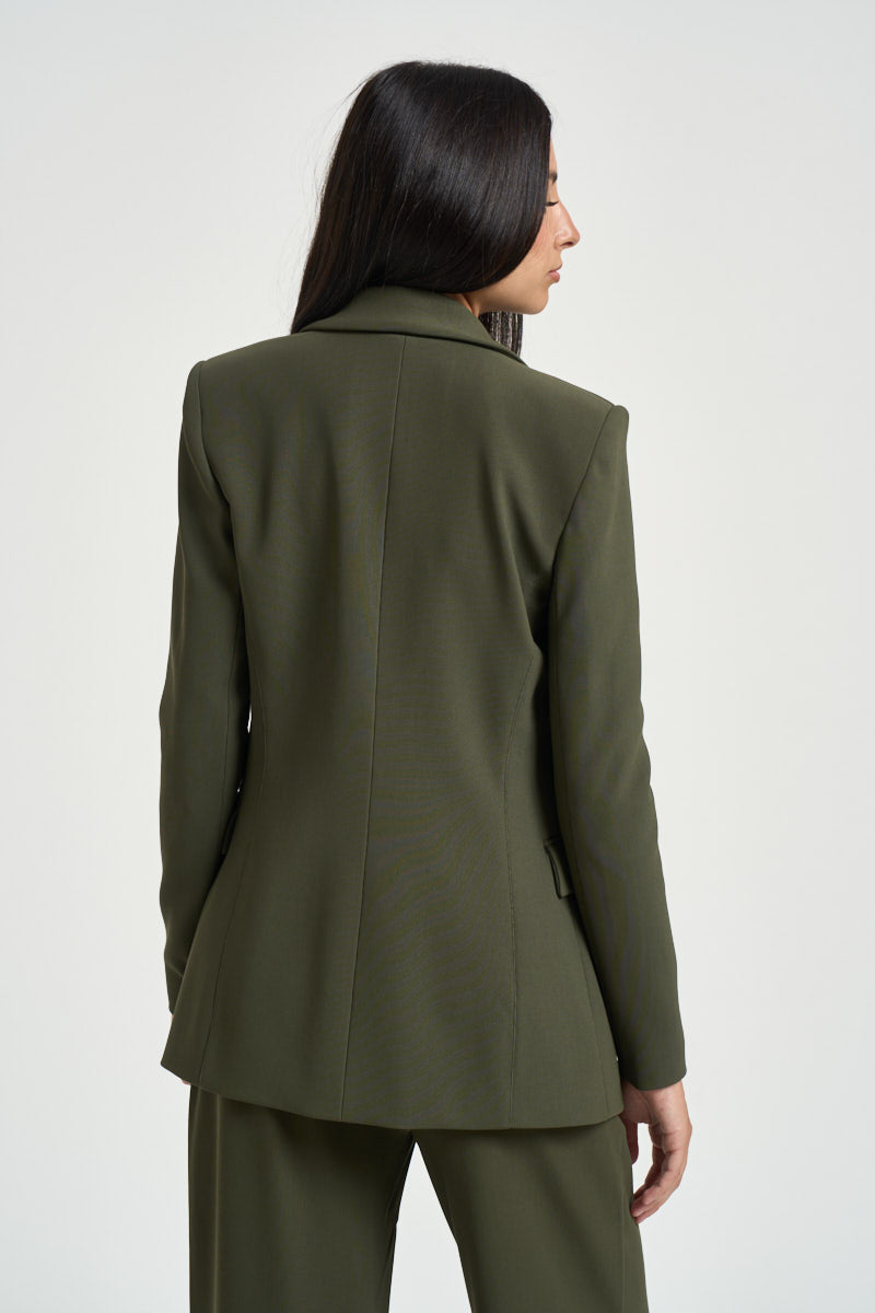 Giacca donna monopetto verde oliva 8S0087 C8001-G639 PATRIZIA PEPE 