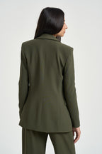 Giacca donna monopetto verde oliva 8S0087 C8001-G639 PATRIZIA PEPE 