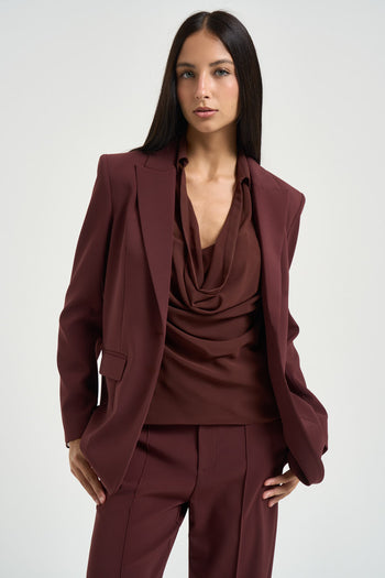 Giacca donna monopetto bordeaux - 6