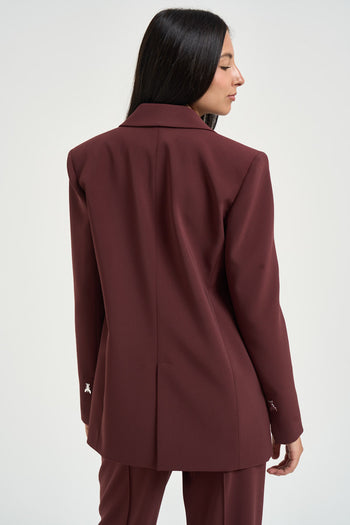 Giacca donna monopetto bordeaux - 7