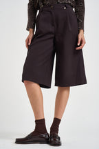 Bermuda donna gamba larga marroni A03N0399 MORO PHILIA LOFT 