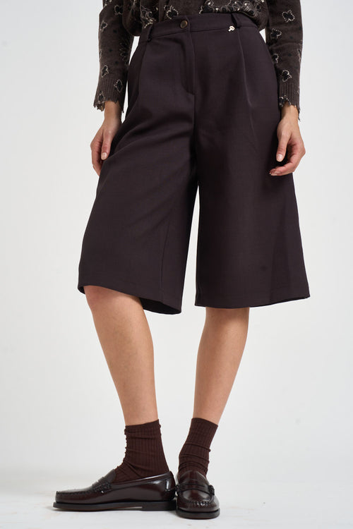 Bermuda donna gamba larga marroni A03N0399 MORO PHILIA LOFT 
