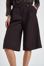 Bermuda donna gamba larga marroni A03N0399 MORO PHILIA LOFT 