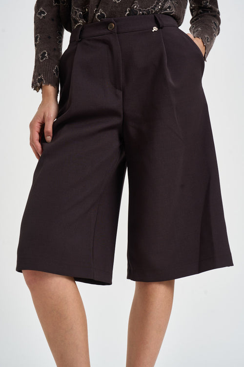 Bermuda donna gamba larga marroni A03N0399 MORO PHILIA LOFT 
