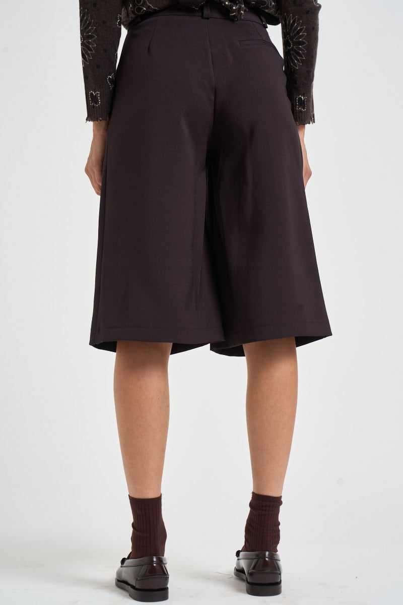 Bermuda donna gamba larga marroni A03N0399 MORO PHILIA LOFT 