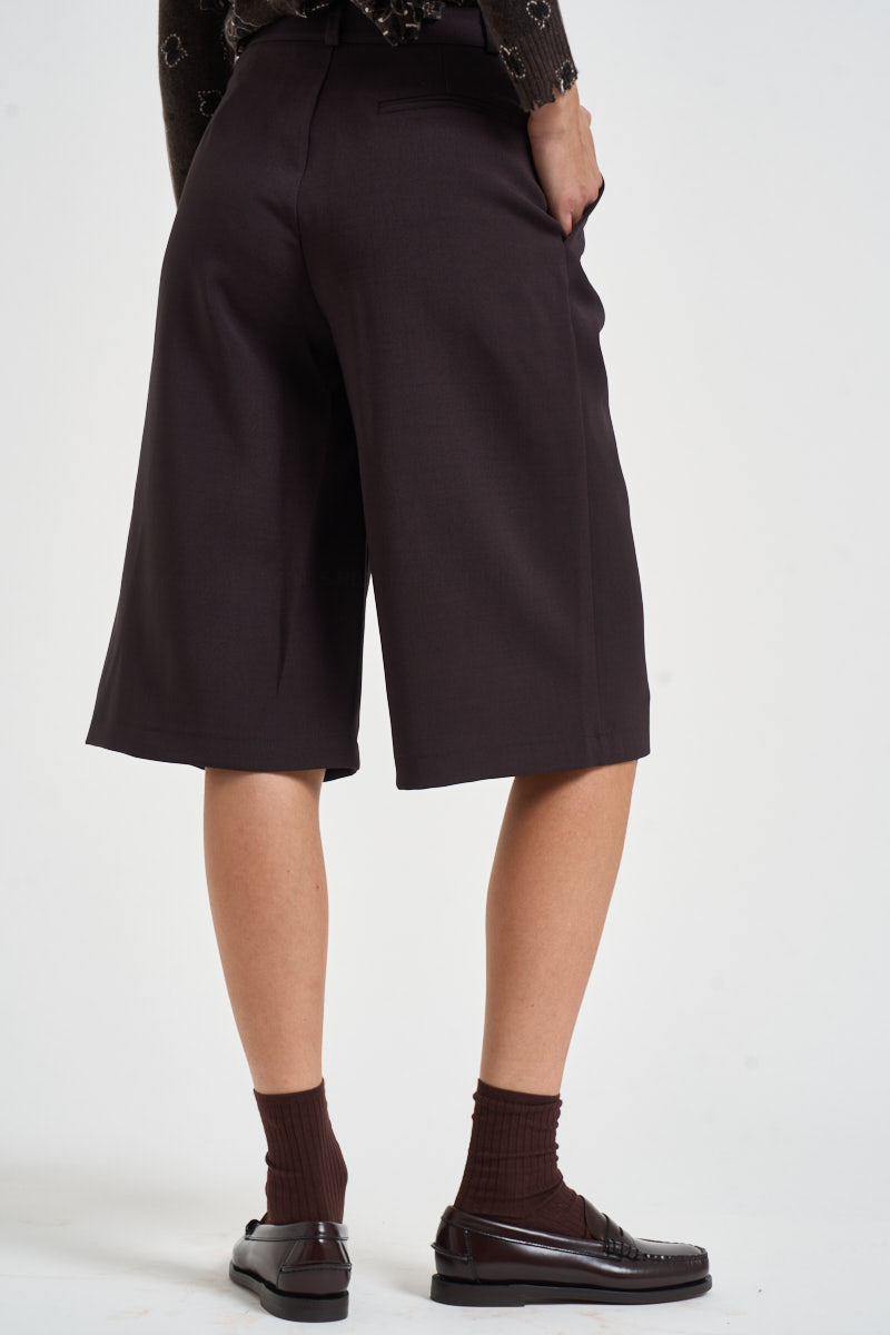 Bermuda donna gamba larga marroni A03N0399 MORO PHILIA LOFT 