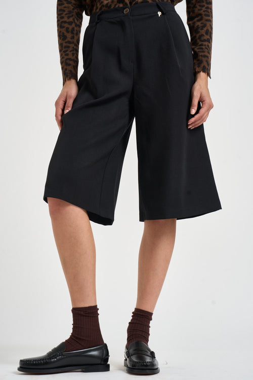 Bermuda donna gamba larga neri A03N0399 NERO PHILIA LOFT 