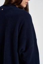 Maglione donna con spacchi laterali blu notte F03O0094 BLU PHILIA LOFT 